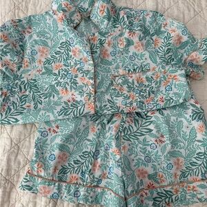 Joie Floral Pajama Set - Green and Orange